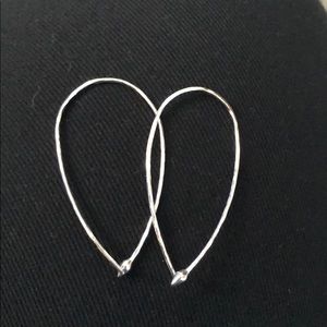 Stella & Dot Small Silver Hammered Hoops